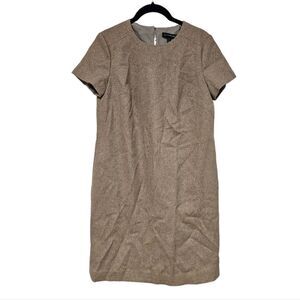 BANANA REPUBLIC Gold Metallic Short Sleeve Sheath Dress - Size Small Petite‎